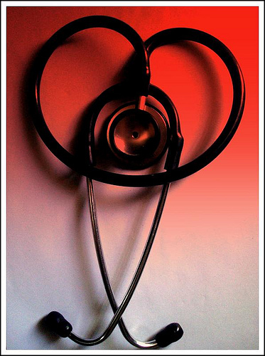 stethoscope in the shape of a heart